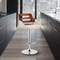 Armen Living Karter Adjustable Cream Faux Leather and Walnut Wood Bar Stool with Chrome Base LCKTBAWACR - alternate 3